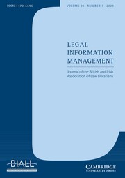 Legal Information Management Volume 20 - Issue 1 -