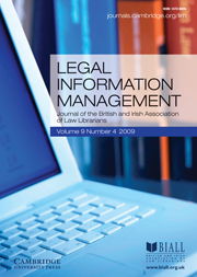 Legal Information Management Volume 9 - Issue 4 -