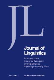 Journal of Linguistics Volume 39 - Issue 1 -