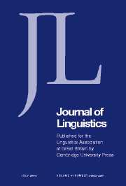 Journal of Linguistics Volume 41 - Issue 2 -