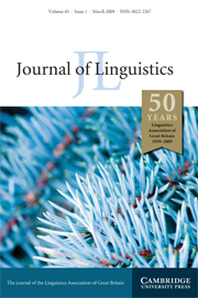 Journal of Linguistics Volume 45 - Issue 1 -