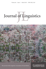 Journal of Linguistics Volume 46 - Issue 1 -