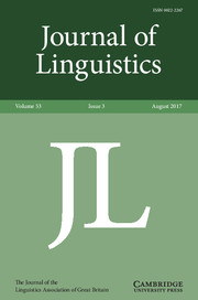 Journal of Linguistics Volume 53 - Issue 3 -