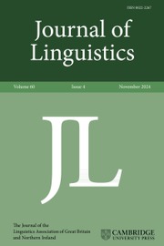 Journal of Linguistics Volume 60 - Issue 4 -