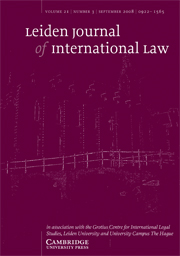 Leiden Journal of International Law Volume 21 - Issue 3 -