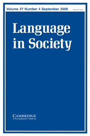 Language in Society Volume 37 - Issue 4 -