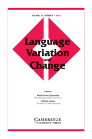 Language Variation and Change Volume 22 - Issue 1 -