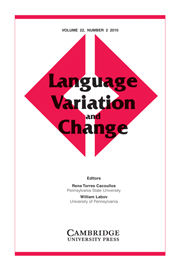 Language Variation and Change Volume 22 - Issue 2 -