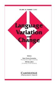 Language Variation and Change Volume 25 - Issue 3 -