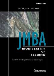 Journal of the Marine Biological Association of the United Kingdom Volume 83 - Issue 3 -