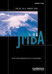 Journal of the Marine Biological Association of the United Kingdom Volume 83 - Issue 4 -