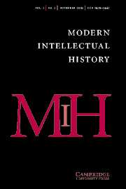 Modern Intellectual History Volume 2 - Issue 3 -