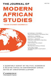 The Journal of Modern African Studies Volume 49 - Issue 4 -