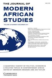 The Journal of Modern African Studies Volume 56 - Issue 4 -