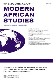 The Journal of Modern African Studies Volume 62 - Issue 1 -