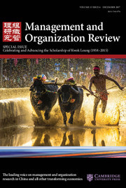 Management and Organization Review Volume 13 - Issue 4 -  Special Issue Celebrating and Advancing the Scholarship of Kwok Leung (1958–2015)