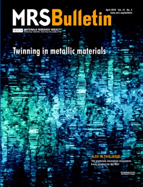 MRS Bulletin Volume 41 - Issue 4 -  Twinning in Metallic Materials