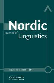 Nordic Journal of Linguistics Volume 28 - Issue 1 -