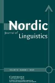 Nordic Journal of Linguistics Volume 29 - Issue 1 -