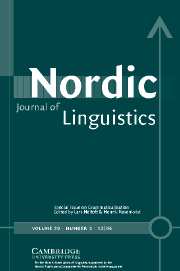 Nordic Journal of Linguistics Volume 29 - Issue 2 -