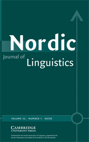 Nordic Journal of Linguistics Volume 32 - Issue 1 -