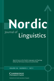 Nordic Journal of Linguistics Volume 34 - Issue 2 -  The Nordic Languages and Typology