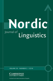 Nordic Journal of Linguistics Volume 39 - Issue 3 -