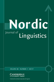 Nordic Journal of Linguistics Volume 40 - Issue 1 -