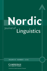 Nordic Journal of Linguistics Volume 41 - Issue 1 -