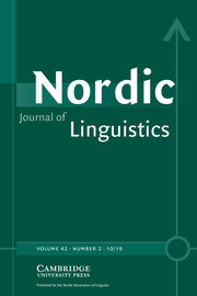 Nordic Journal of Linguistics Volume 42 - Issue 2 -