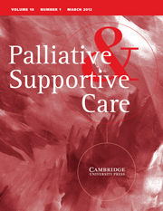 Palliative & Supportive Care Volume 10 - Issue 1 -