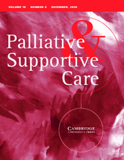 Palliative & Supportive Care Volume 18 - Issue 6 -