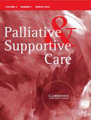 Palliative & Supportive Care Volume 6 - Issue 1 -