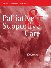 Palliative & Supportive Care Volume 6 - Issue 2 -