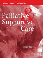 Palliative & Supportive Care Volume 6 - Issue 3 -