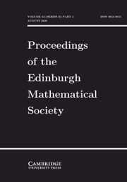 Proceedings of the Edinburgh Mathematical Society Volume 63 - Issue 3 -