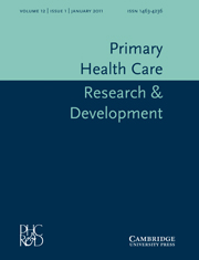 Primary Health Care Research & Development Volume 12 - Issue 1 -