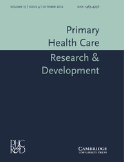 Primary Health Care Research & Development Volume 13 - Issue 4 -