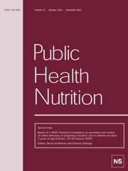 Public Health Nutrition Volume 10 - Issue 12 -