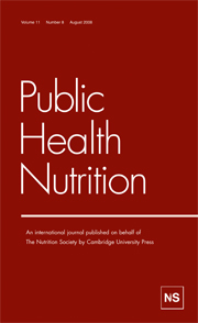 Public Health Nutrition Volume 11 - Issue 8 -