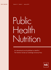 Public Health Nutrition Volume 13 - Issue 1 -