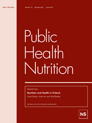 Public Health Nutrition Volume 13 - Issue 6 -