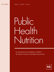 Public Health Nutrition Volume 14 - Issue 6 -