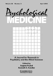 Psychological Medicine Volume 33 - Issue 6 -