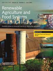 Renewable Agriculture and Food Systems Volume 22 - Issue 2 -