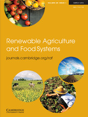 Renewable Agriculture and Food Systems Volume 28 - Issue 1 -