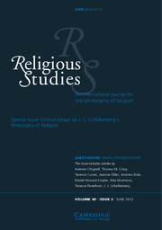 Religious Studies Volume 49 - Issue 2 -  Critical Essays on J. L. Schellenberg's Philosophy of Religion