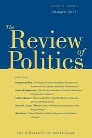 The Review of Politics Volume 73 - Issue 3 -