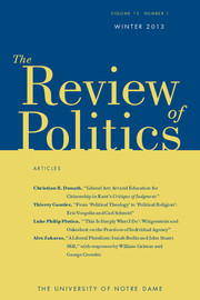 The Review of Politics Volume 75 - Issue 1 -