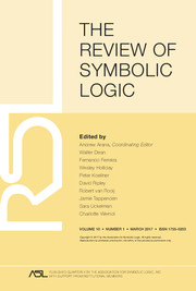 The Review of Symbolic Logic Volume 10 - Issue 1 -